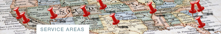 Map with pins showing 20-Minute Vacation chair massage service areas